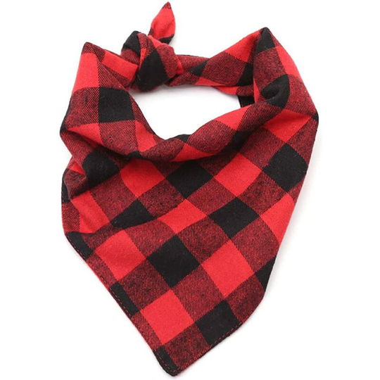 Lumberjack Buffalo Check Plaid Pet Dog Bandanas Christmas Puppy Collar 1pcs size:S and 1pcs size:L