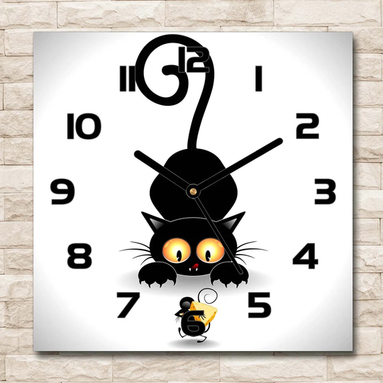 Jhalae Cat and Mouse Silent Wall Clock