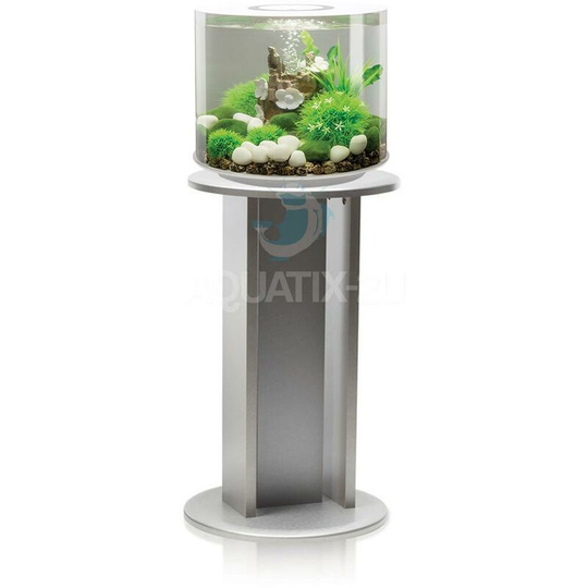 Biorb - Tube 15L Aquarium White With mcr led Lighting and Silver Stand