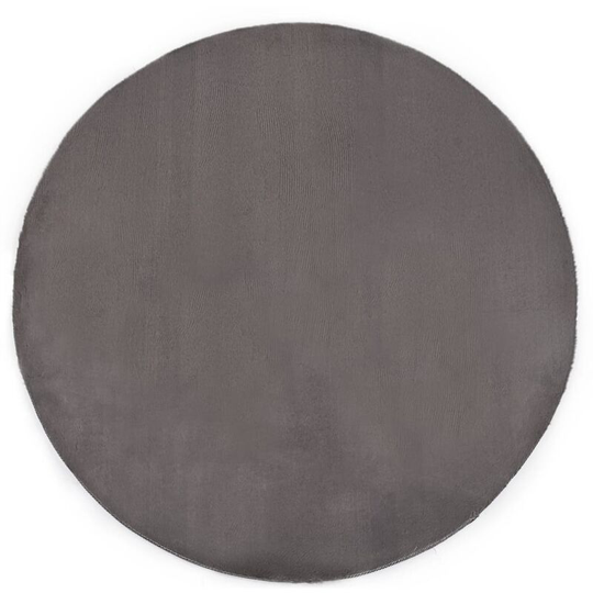 Rug 160 cm Faux Rabbit Fur Dark Grey - Grey