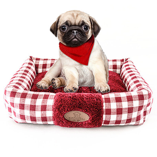 Pet Bed Soft Dog Bed Rectangle Kennel Cat Bed Puppy Cushion Warm Pet Basket Supplies Mat,model:Burgundy m - model:Burgundy m