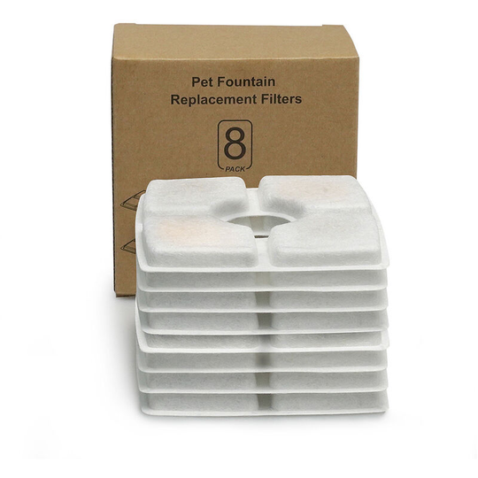Cat Water Fountain Filters Square Pet Water Dispenser Filters Active Carbon Resin Filters - 8pcs