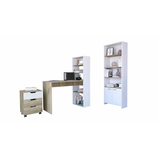 Set Z Office, Desk Shelf Z 120 + Filing Cabinet Vilna + Bookcase Shelf Z 63