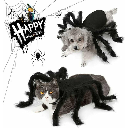 Monly - Halloween Spider Dog Costume Pet Clothes Cosplay Spider Cat Dog Costume Role Play Dress Up For Halloween Christmas Party