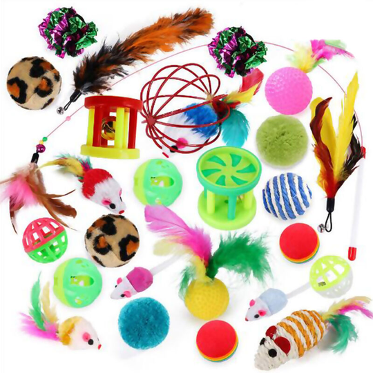 Cat Toy Variety Pet Toy Set Interactive Cat Toy Cat Ball 26pcs,model: 26pcs