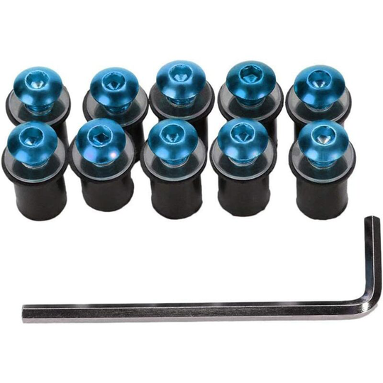 10pcs Motorcycle M5 Screw Kit, Universal Motorcycle Bike Windshield Nut Bolt Solid Screw