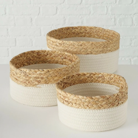 Decorative Wicker 3 Piece Basket Set