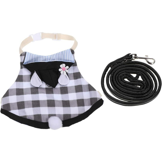 Modou - Set Rabbit Harness and Leash Rabbit Walking Harness Small Pet Harness Walking Vest Pet Leash Clothes
