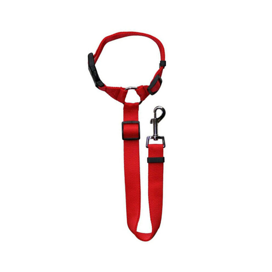 (Red) Car Pet Rear Seat Belt Adjustable Dog Puppy Safety Ropes Traction Harness Strap