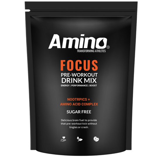 (Apple, 22 Servings) Amino Focus - Pre Workout Powder - 5000mg Nootropics with Caffeine, Alpha-GPC & Amino Acids