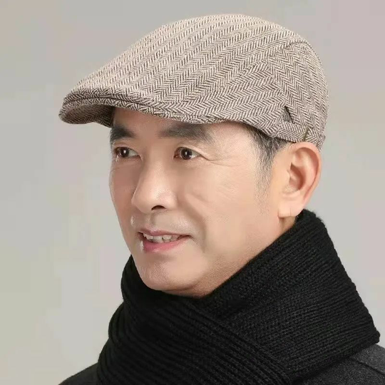 Spring and Autumn Middle aged and Old Men's Dad Man's Hat Old Men's Autumn Hat (brown)