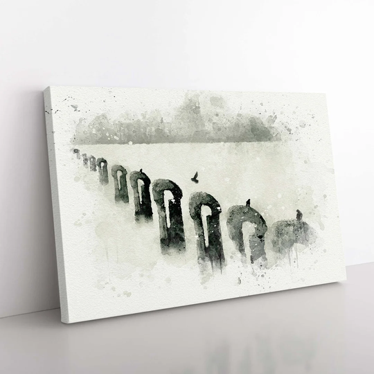 Perched Pigeons - Wrapped Canvas Painting