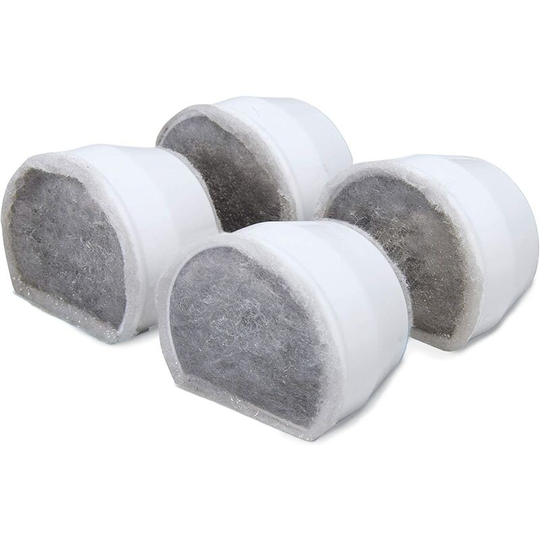 Pesce - Replacement Charcoal Filter for Ceramic Pet Water Fountain a, 7.5 - 3.7 - 1.8 Liters, Stream/Seaside, Natural and Safe Material, Pack of 8