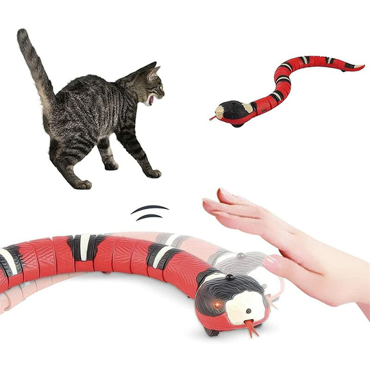 Interactive cat toy, rechargeable cat toy, smart cat toy, electronic automatic snake cat game, automatic electronic USB toy, pet kitten