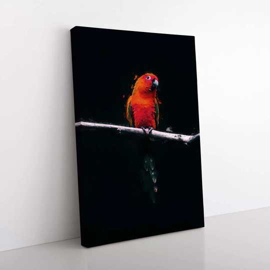 Perched Parrot - Wrapped Canvas Graphic Art