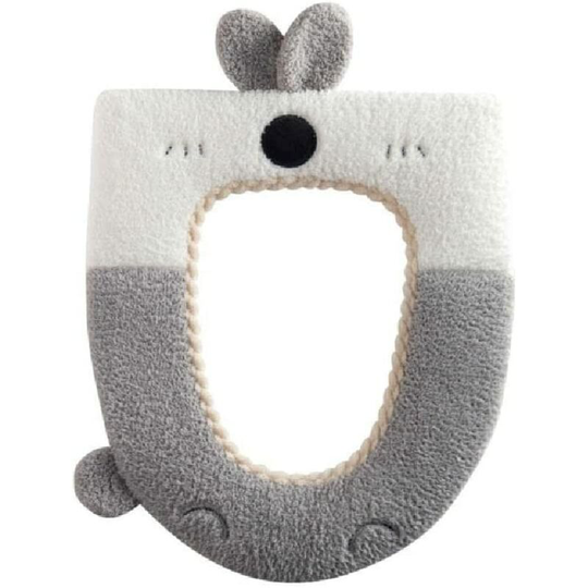 Sun Flowergb - Washable Knitted Toilet Seat Covers Warm Thick Soft Toilet Seat Cushion Cute Cartoon Toilet Mat Easy To Clean,Grey Rabbit