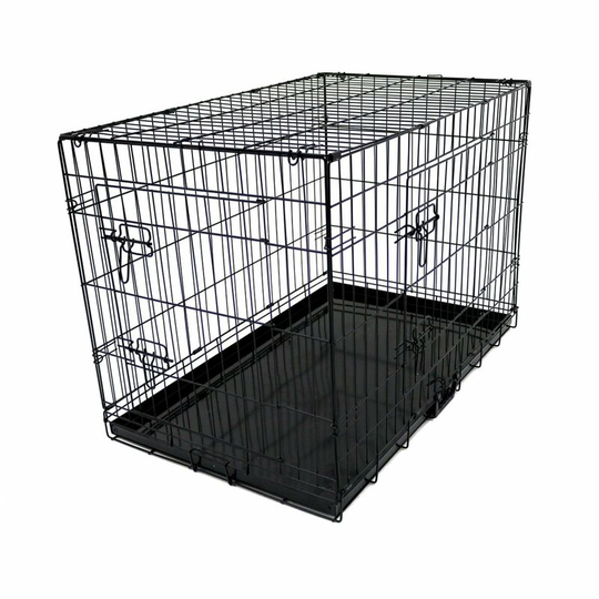 36' Folding Metal Dog Cage Puppy Transport Crate Pet Carrier - Oypla