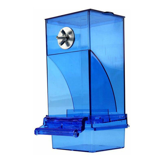 Automatic Bird Feeder for Cage, Acrylic Parrot Integrated Seed Feeder, Transparent Food Container Cage Accessories for Small Birds Lovebirds(Blue)
