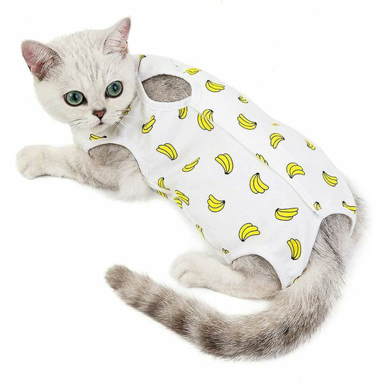 Recovery Suit for Cat, 1 PCS Strawberry Cotton Cat Sterilization Suit Breathable Cat Surgery Recovery Protective Shirt for Cats After Surgery Wear, M