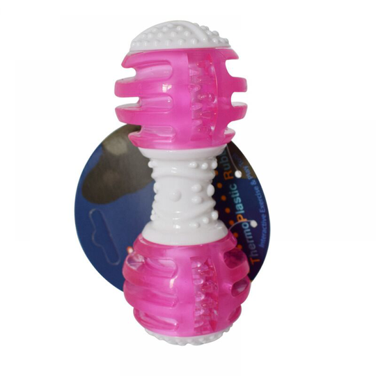 Durable Rubber Dog Chew Toy Pet Puppy Chew-Resistant Teeth Cleaning Toy - Pink