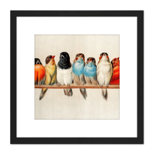 Perch of Birds by Hector Giacomelli - Picture Frame Painting