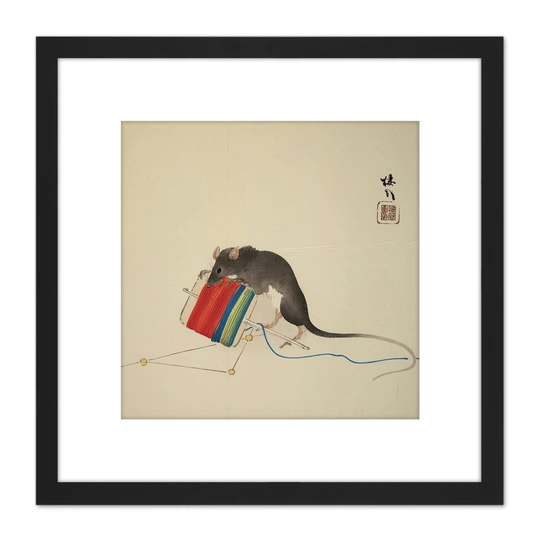 Twelve Signs Zodiac Mouse Japanese by Takeuchi Seiho - Picture Frame Art Prints