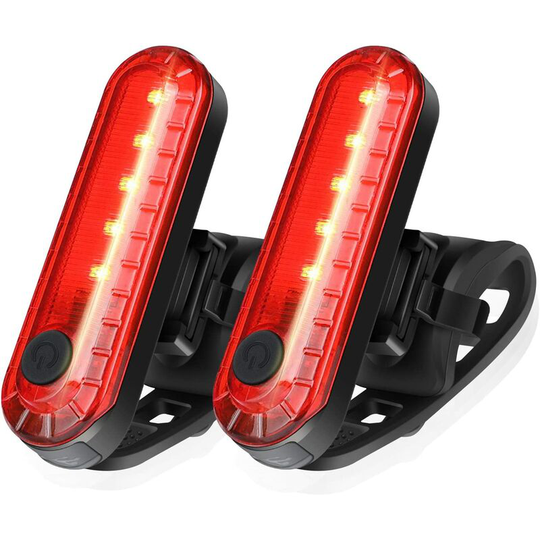 Usb Rechargeable led Bike Tail Light 2 Pack, Bright Bicycle Rear Cycling Safety Flashlight, 330mah Lithium Battery, 4 Light Mode Options, (usb Cables