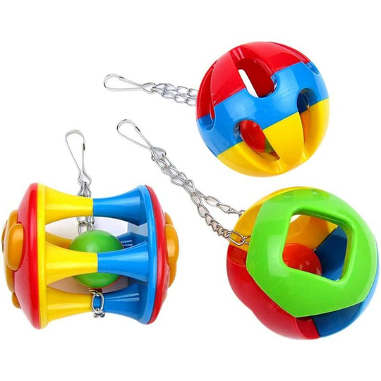 3 Pcs Parrot Toy Ball Training Toy Parrot Ball Bird Playing Toy Educational Toy for Pet Parrot Bird