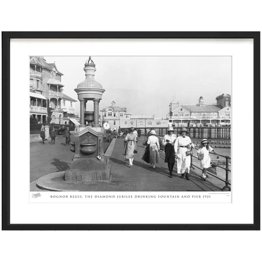 'Bognor Regis, the Diamond Jubilee Drinking Fountain and Pier 1921' by Francis Frith - Picture Frame Photograph Print on Paper