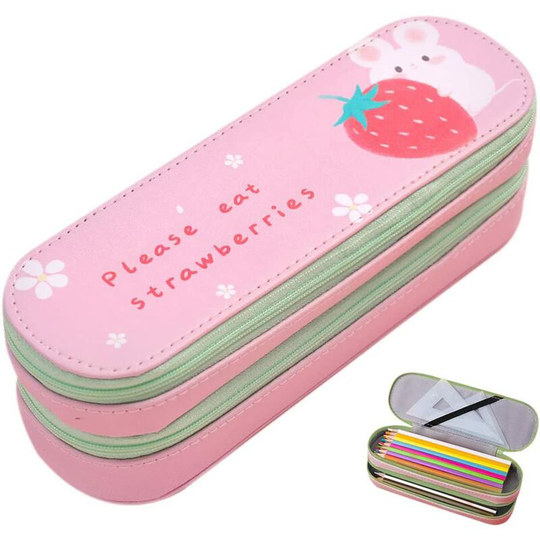 Pesce - Pen Pencil Case Pouch, Large Capacity Makeup Cosmetic bag Storage Organizer, Double-layer Cute kawaii Back To School Supplie for Teen Girls,