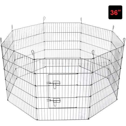 8 Panel Pet Puppy Playpen Folding Dogs Cats Rabbits Run Cage 36'