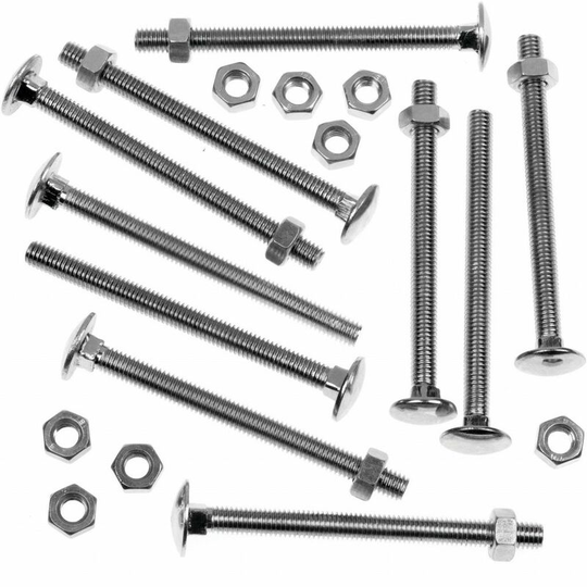 Picardy - Carriage Bolts With Hex Nuts M12 x 5 15/16'-M12 x 150mm | Pack of 50 - PCB12150