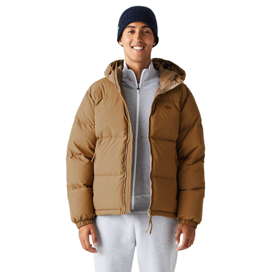 (L, Leafy) Lacoste Mens 2022 Short Water Repellent Lightweight Padded Puffed Jacket