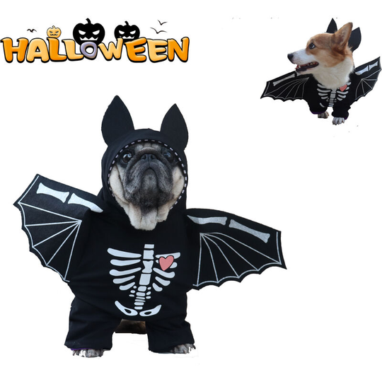 Halloween Costumes for Dogs,Large Dog Bat Wings,Pets Costumes Dress Up Apparel,Bat Wings Costumes with Dog Leash,Halloween Decro(Black)