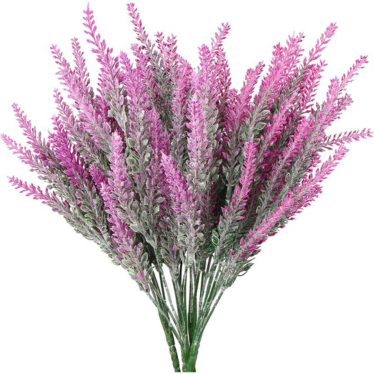 Artificial Flowers 6 Bundles Lavender Bouquet for Wedding Home Office Decoration - Pink
