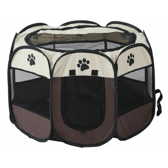 Pet Fence, Pet Tent, Foldable Cat Delivery Room Kennel Cat Litter (brown) s - Muff
