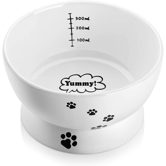 Ceramic Cat Bowl, 430ml Raised Cat Food Bowl, Raised Dog Bowl, Cat Water Bowl, Dishwasher Safe