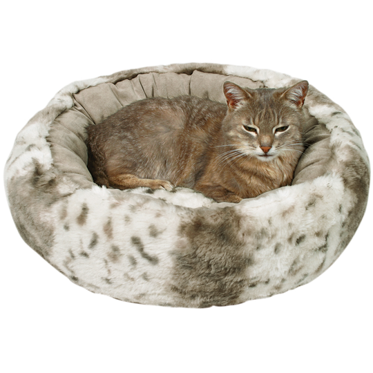 Trixie Leika Plush Dog Bed - White / Light Brown - Diameter 50cm