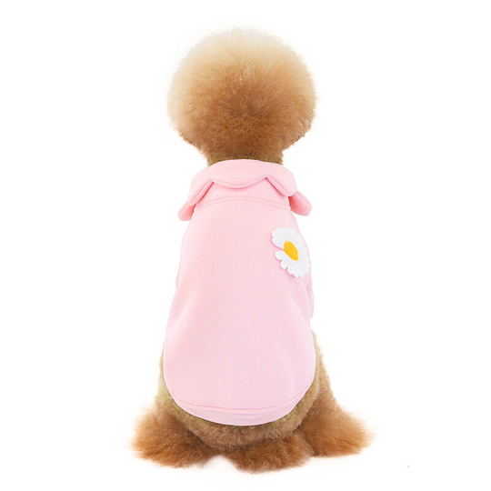 Pet clothes new sweatshirt daisy design law dog clothes three colors optional fleece sweatshirt m (chest 45', neck 31' back length 27, suitable for