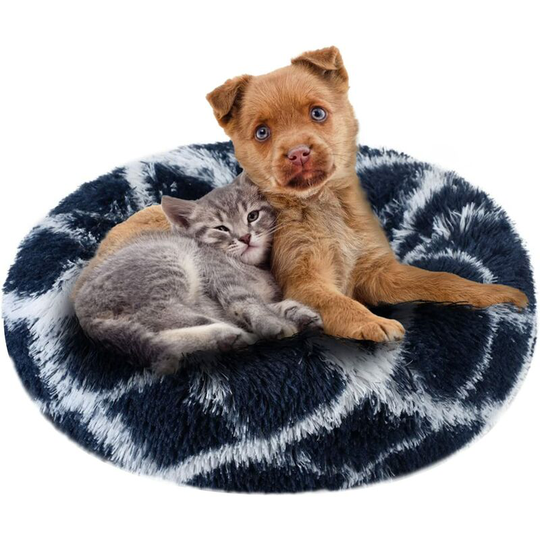 Perle Rare - Round Cushion 50cm Pet Bed Cat Cushion Basket Dog Cat Bed Round Dog Cat Bed Basket Donut Soft Calming Bed Comfy Dog Cat Cushion, Tibetan