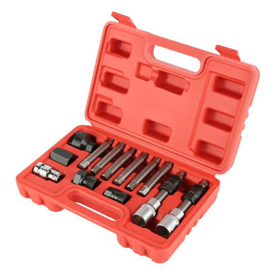 Monly - 13Pcs Alternator Tool Car Socket Wrench Tool Freewheel Pulley Assembly Tool for Automotive Garage