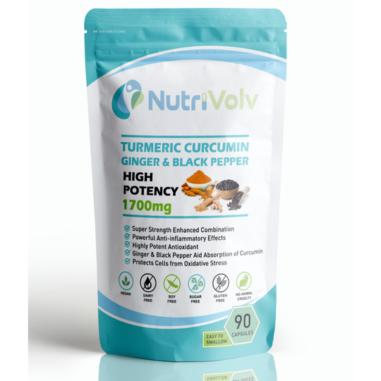Turmeric Curcumin Ginger & Black Pepper - 90 Capsules - 1700mg Organic High Strength