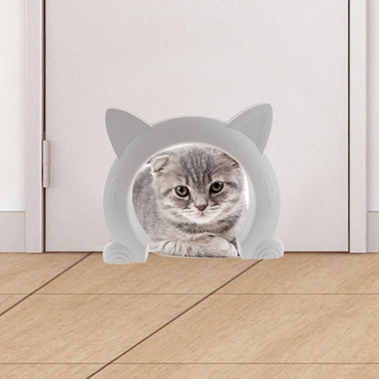 Cat Door, abs Plastic Cat Door, Cat Door for Hollow Core Interior Door or Solid Interior Door (White)