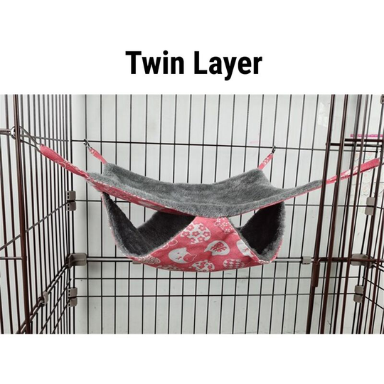 Hamster Hammock Warm Canvas Small Pet Hanging House pink M Double Layer