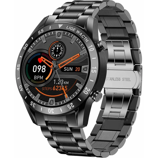 Smart Watch for Men, Bluetooth Calls Voice Chat Fitness Tracker with Blood Pressure Heart Rate Sleep Monitor,1.3' Full Touch Screen Activity Trackers