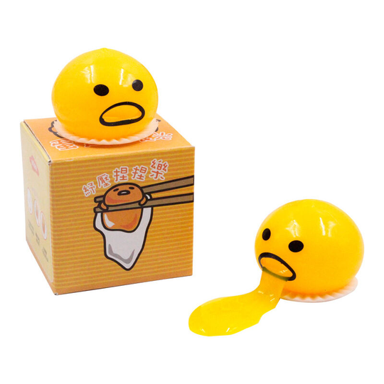 2pcs Halloween Wacky toy Nausea yolk brother vomiting egg Huang jun lazy egg custard vomiting ball reduce pressure Funny toys