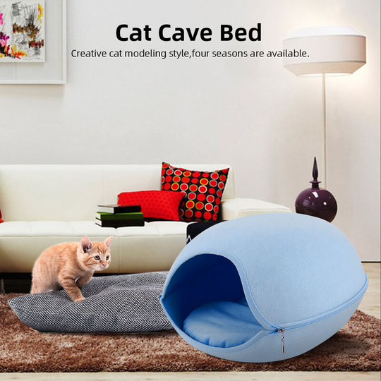 Cat Pet Cave Cat Cave Bed Cat Bed for Cats Kittens Pets, Blue - Blue