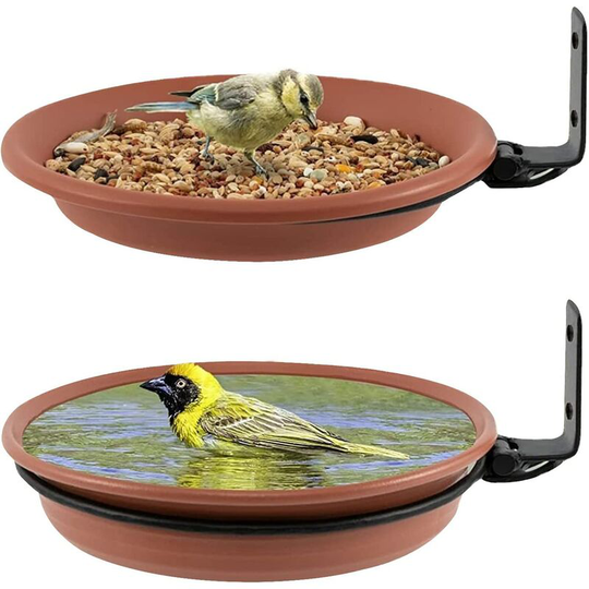 Bird Feeder, Outdoor Freestanding Bird Feeder Wild Bird Bath Hanging Tub Food Feeder,Garden Decoration Kit To Attract Wild Birds (2 Bird Baths)