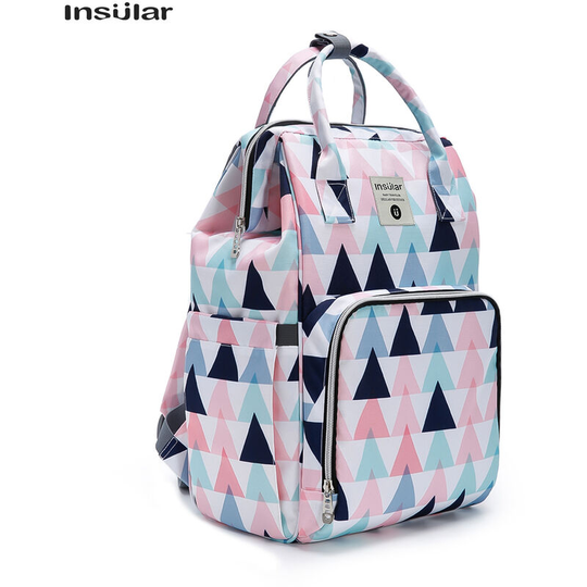 Insular - Diaper Bag Portable Mummy Bag Large Capacity Travel Bag with Stroller Straps for Newborn Infant Necessities Supplements, Geometry - Geometry