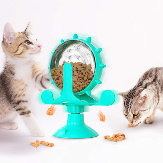 Interactive Dog Cat Treat Puzzle Toy, Windmill Shaped Pets Food Slow Leak Dispenser, Stop Overeating, Pet iq Training Toy for Cats & Dogs, Promotes